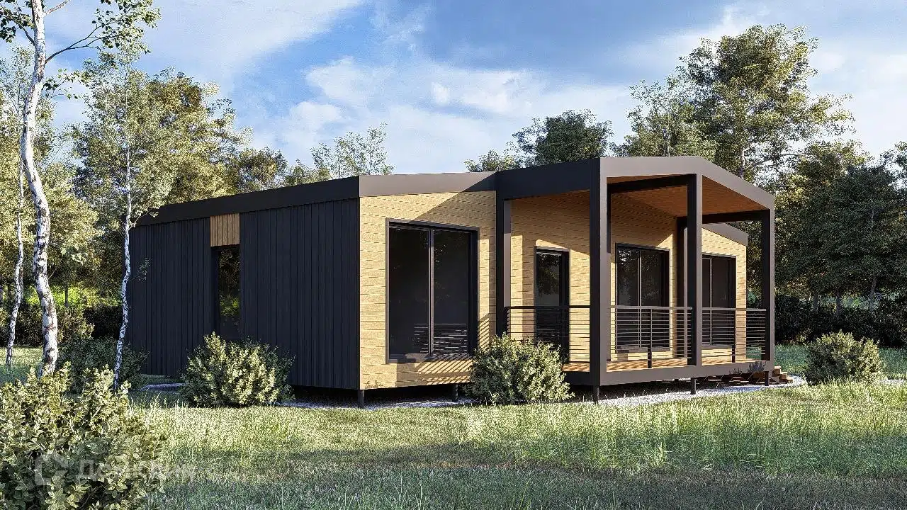 Проект дома «Модульный дом Карагай 6.0» компании Стройкаркас из материала Каркасный дом площадью 77.2м² под ключ за 4500000₽ в Донецке | 1 этаж, 3 спальни, 1 санузел – Домклик