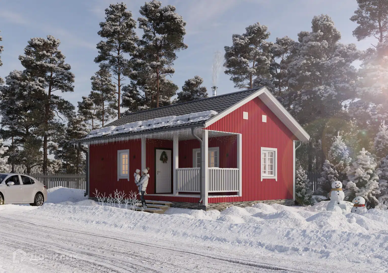 Проект дома «Фрея» компании ООО «Комфорт-Проект» из материала Каркасный дом площадью 48м² под ключ за 2994000₽ в Луганске | 1 этаж, 2 спальни, 1 санузел – Домклик