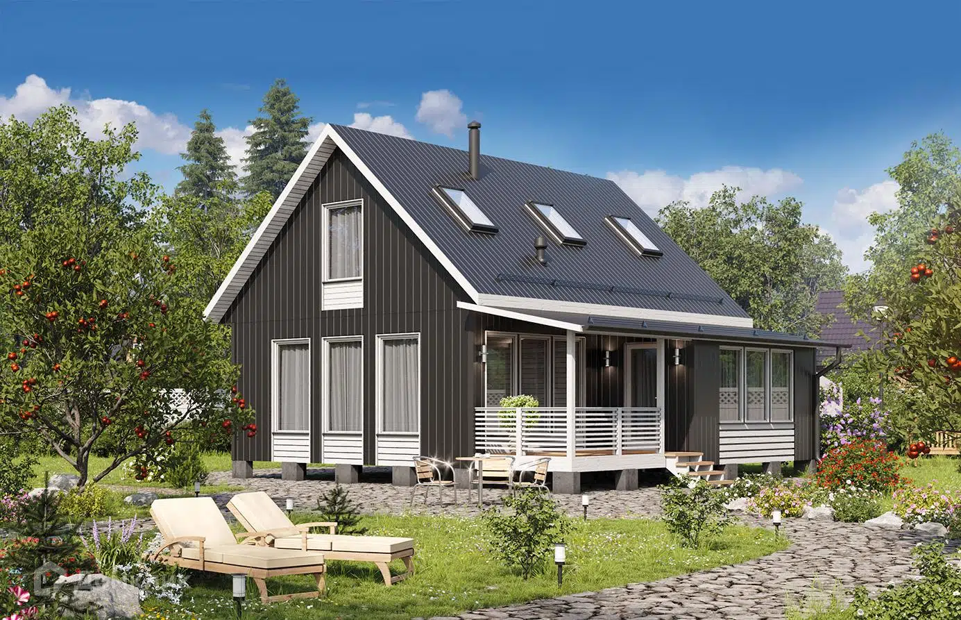 Проект дома «Кедр R108» компании ООО «ТЕХНОЛОГИЯ СОВРЕМЕННОГО ДОМА» из материала Каркасный дом площадью 93м² под ключ за 4520449₽ в Донецке | 2 этажа, 3 спальни, 1 санузел – Домклик