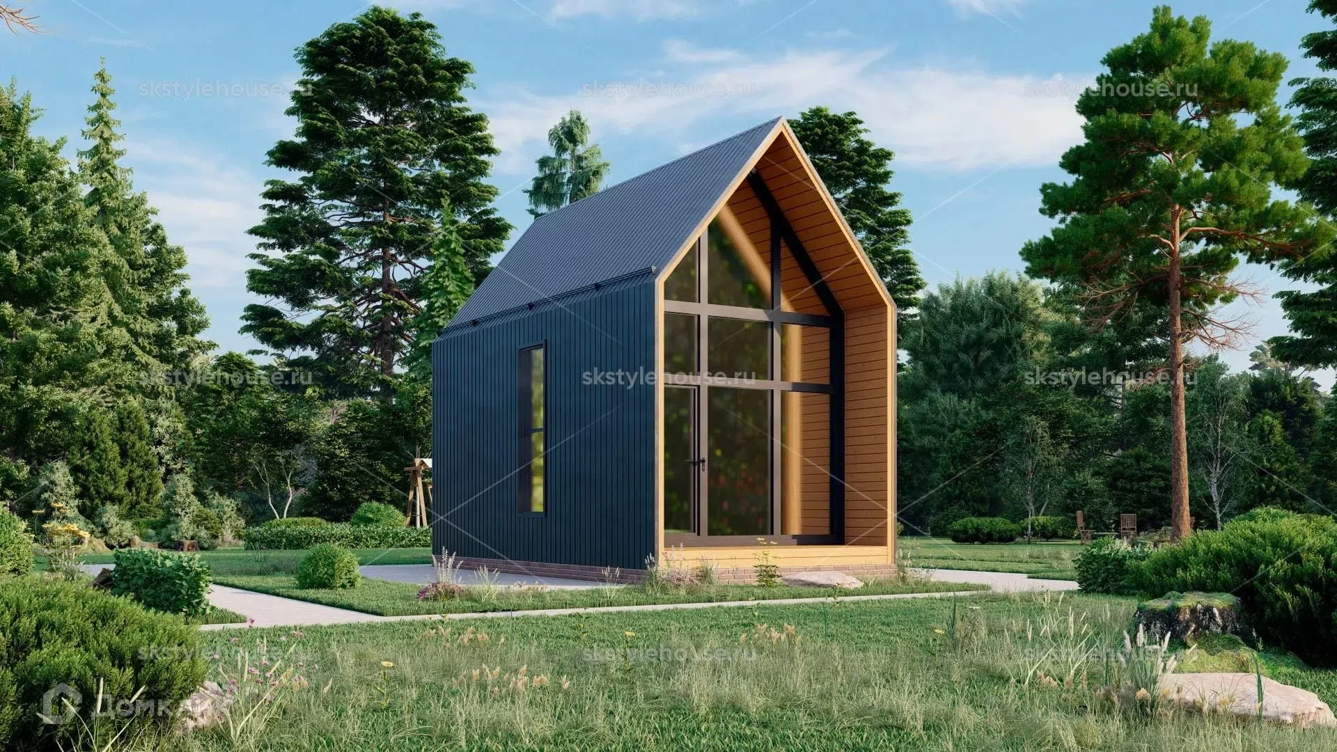 Проект дома «Каркасный дом BARN MINI» компании СК АРХСТРОЙ из материала Каркасный дом площадью 20м² под ключ за 960000₽ в Донецке | 2 этажа, 1 спальня, 1 санузел – Домклик