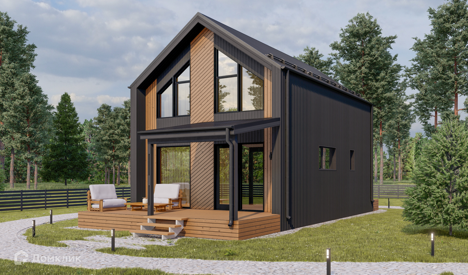 Проект дома «Барнхаус 114» компании Авангард Строй из материала Каркасный дом площадью 114м² под ключ за 4538000₽ в Донецке | 2 этажа, 3 спальни, 1 санузел – Домклик