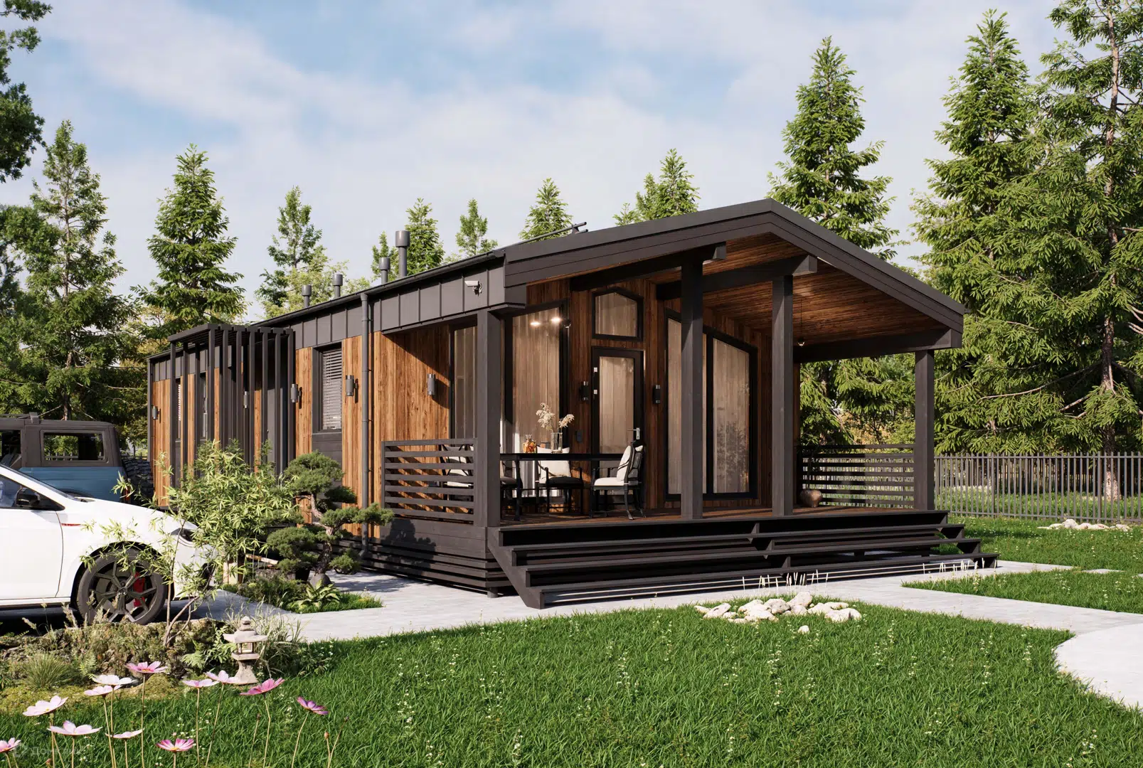 Проект дома «Загородный дом "Барнхаус-91"» компании Barn54 из материала Каркасный дом площадью 81.56м² под ключ за 4200000₽ в Луганске | 1 этаж, 2 спальни, 1 санузел – Домклик