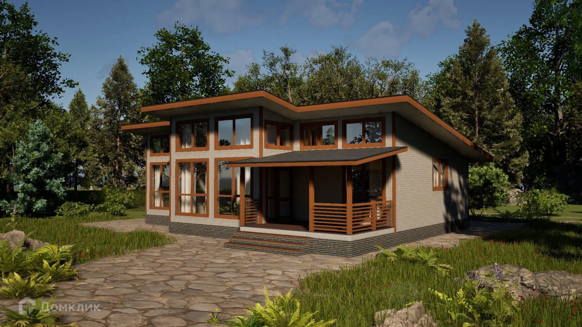 Проект дома «Акварель - 5 К-200 10х14 м (Заходи и Живи) Б» компании Теремъ из материала Каркасный дом площадью 122.7м² под ключ за 12834459₽ в Луганске | 1 этаж, 3 спальни, 2 санузла – Домклик