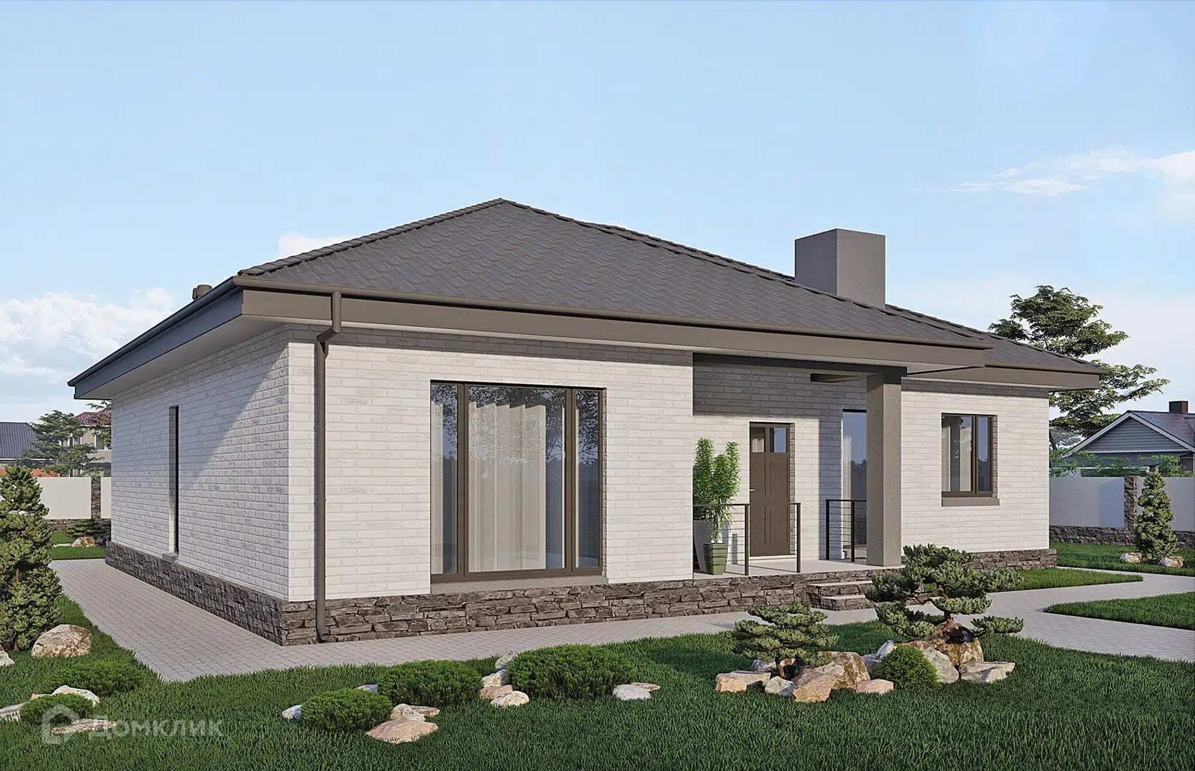 Проект дома «Загородный 1, 148.8 (126.8)» компании СК НА ВЕКА из материала Газобетонные блоки площадью 141.83м² под ключ за 7600000₽ в Донецке | 1 этаж, 3 спальни, 2 санузла – Домклик