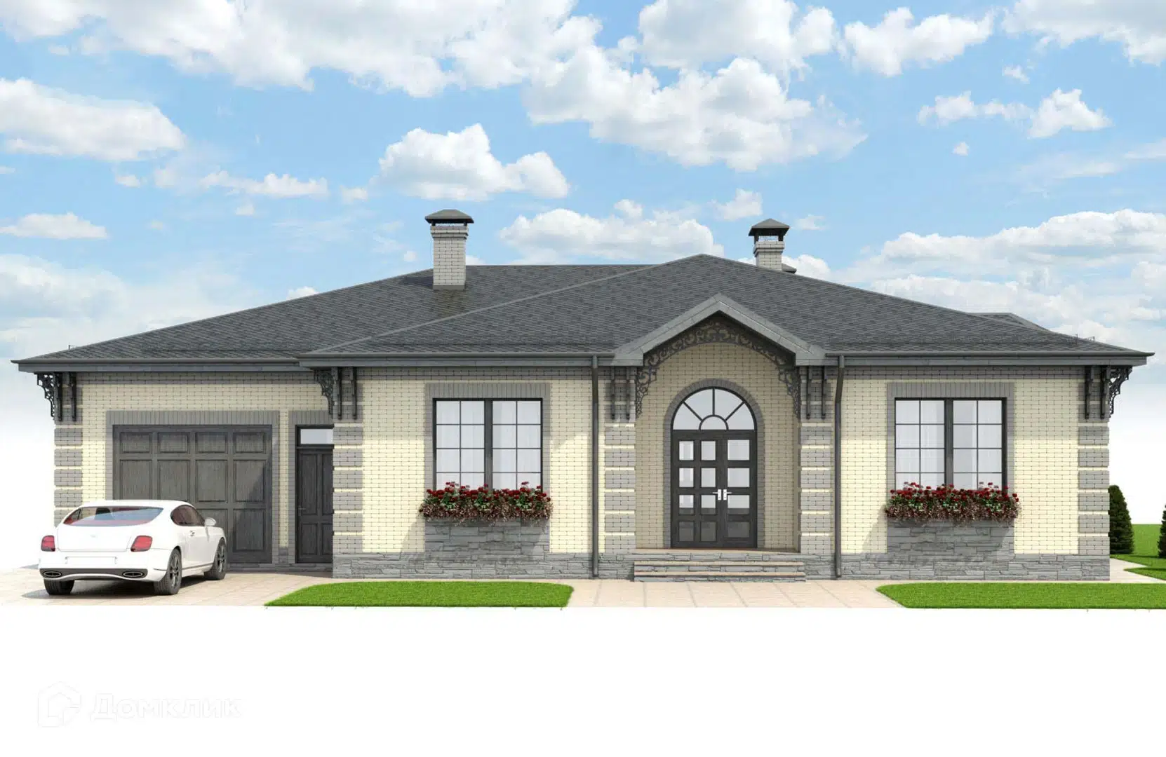 Проект дома «Проект И-32-1» компании Новация из материала Керамические блоки площадью 210м² под ключ за 12690000₽ в Донецке | 1 этаж, 3 спальни, 2 санузла – Домклик