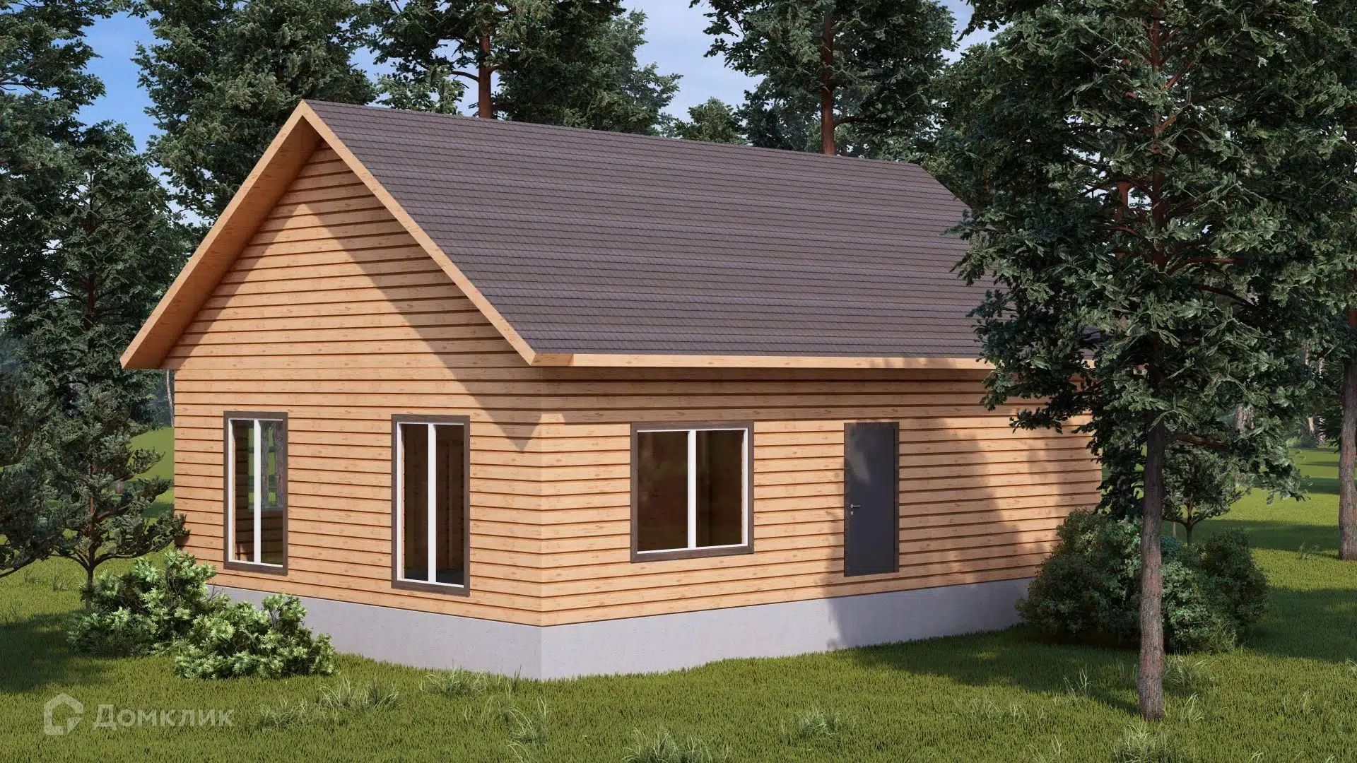 Проект дома «Брусовой дом ТА-92» компании Построй Свой Дом_ИП из материала Профилированный брус площадью 92м² под ключ за 4995000₽ в Донецке | 1 этаж, 1 спальня, 1 санузел – Домклик