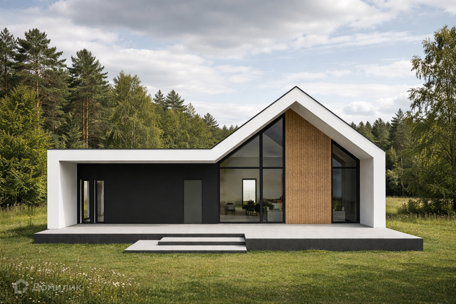 Проект дома «Одноэтажный жилой дом» компании Твой Домостроитель из материала Панельно-каркасная технология площадью 102.6м² под ключ за 7680000₽ в Донецке | 1 этаж, 2 спальни, 1 санузел – Домклик