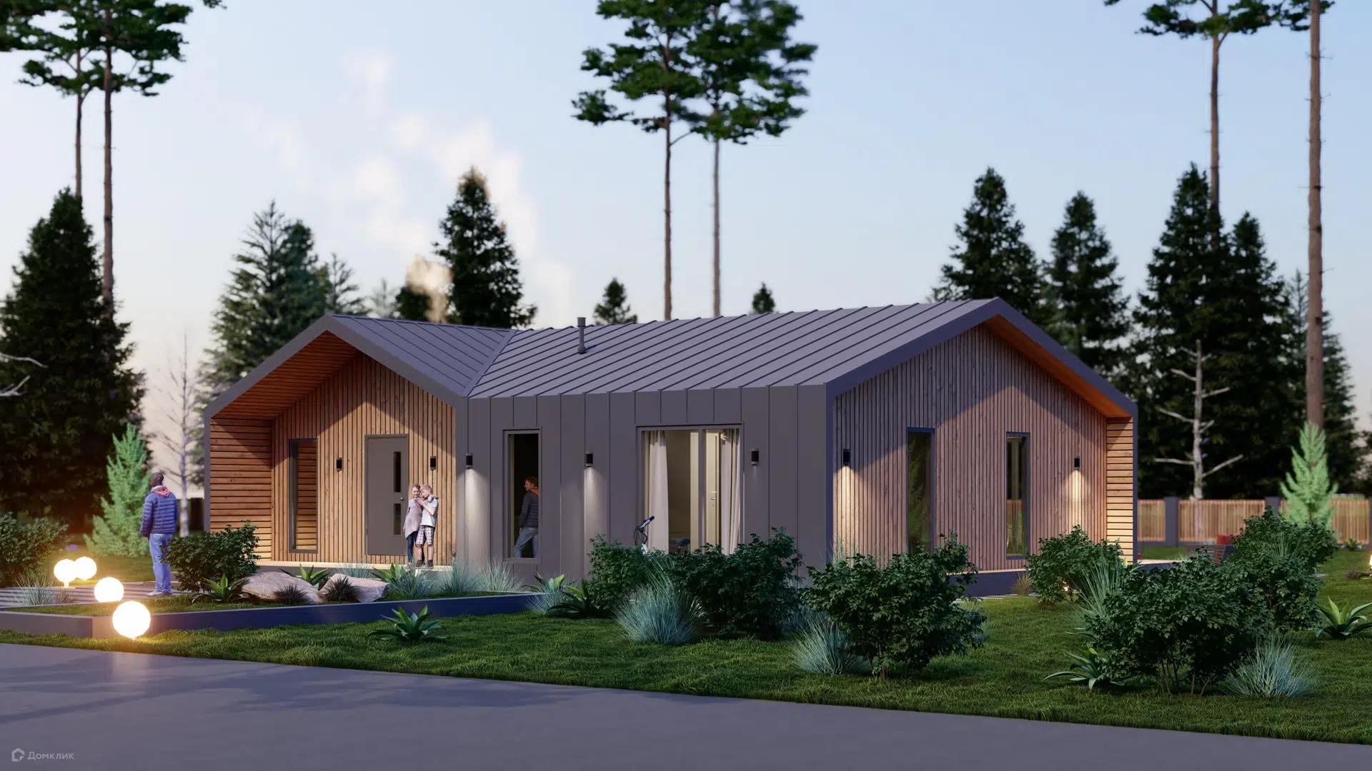 Проект дома «Барн-13» компании Каркас Поволжья из материала Каркасный дом площадью 138м² под ключ за 7600000₽ в Донецке | 1 этаж, 3 спальни, 2 санузла – Домклик