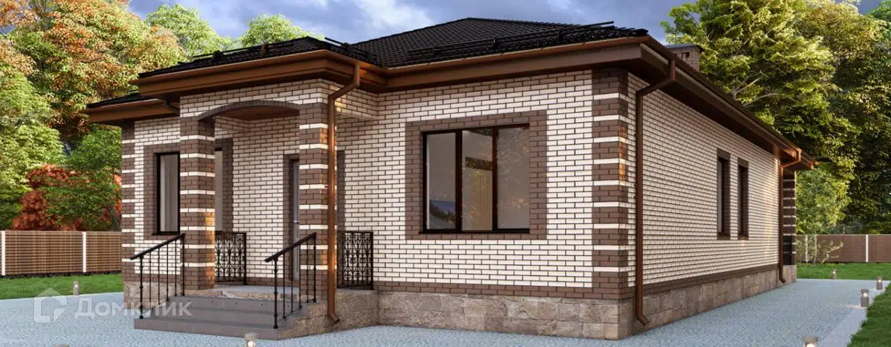 Проект дома «Новоизобильный» компании СК «ОСНОВАСИТИ» из материала Кирпич площадью 118м² под ключ за 9000000₽ в Донецке | 1 этаж, 3 спальни, 2 санузла – Домклик