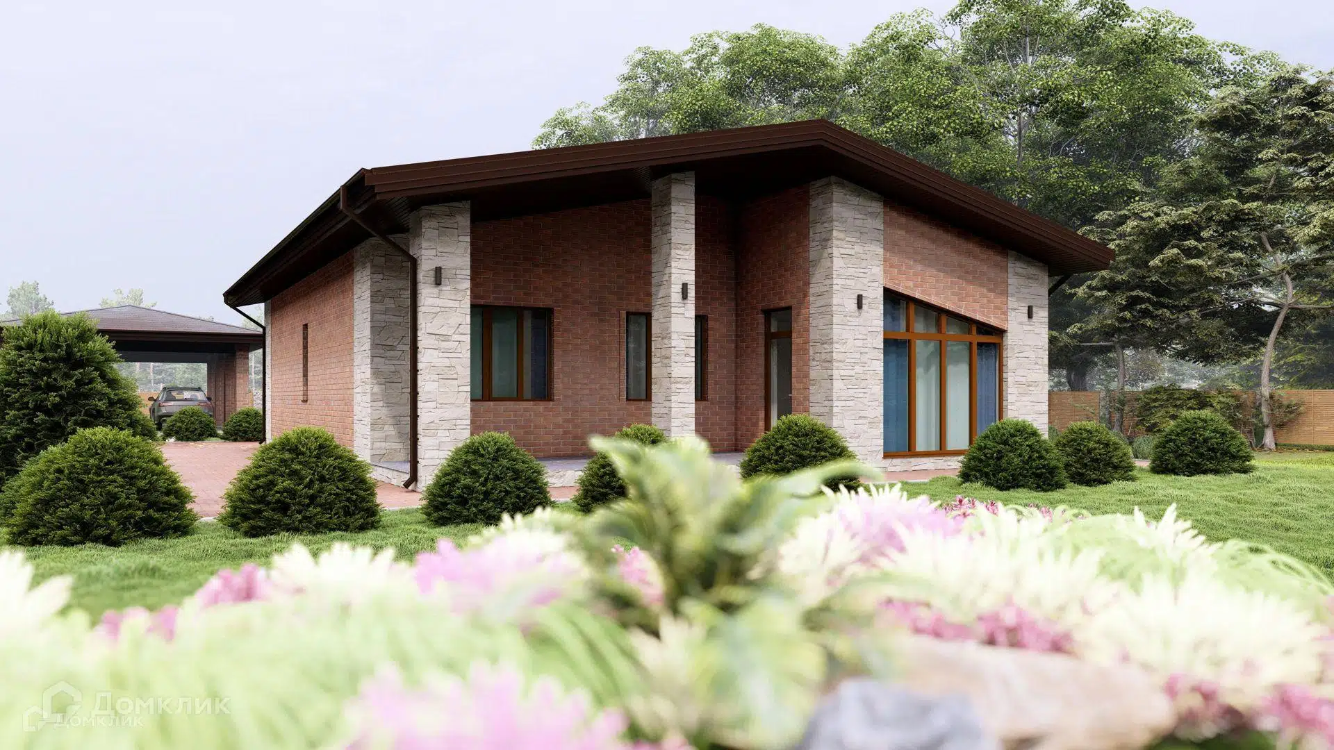 Проект дома «Стиль жизни 1, 149.2 (118.7)» компании СК НА ВЕКА из материала Газобетонные блоки площадью 149.2м² под ключ за 7600000₽ в Донецке | 1 этаж, 4 спальни, 2 санузла – Домклик