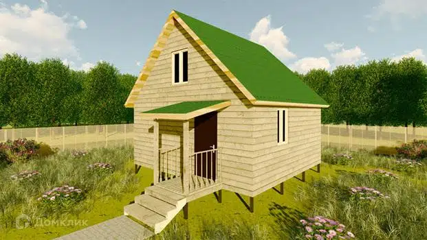 Проект дома «Проект №7» компании Земле-Строй из материала Брус естественной влажности площадью 36м² под ключ за 1370000₽ в Луганске | 2 этажа, 2 спальни, 1 санузел – Домклик