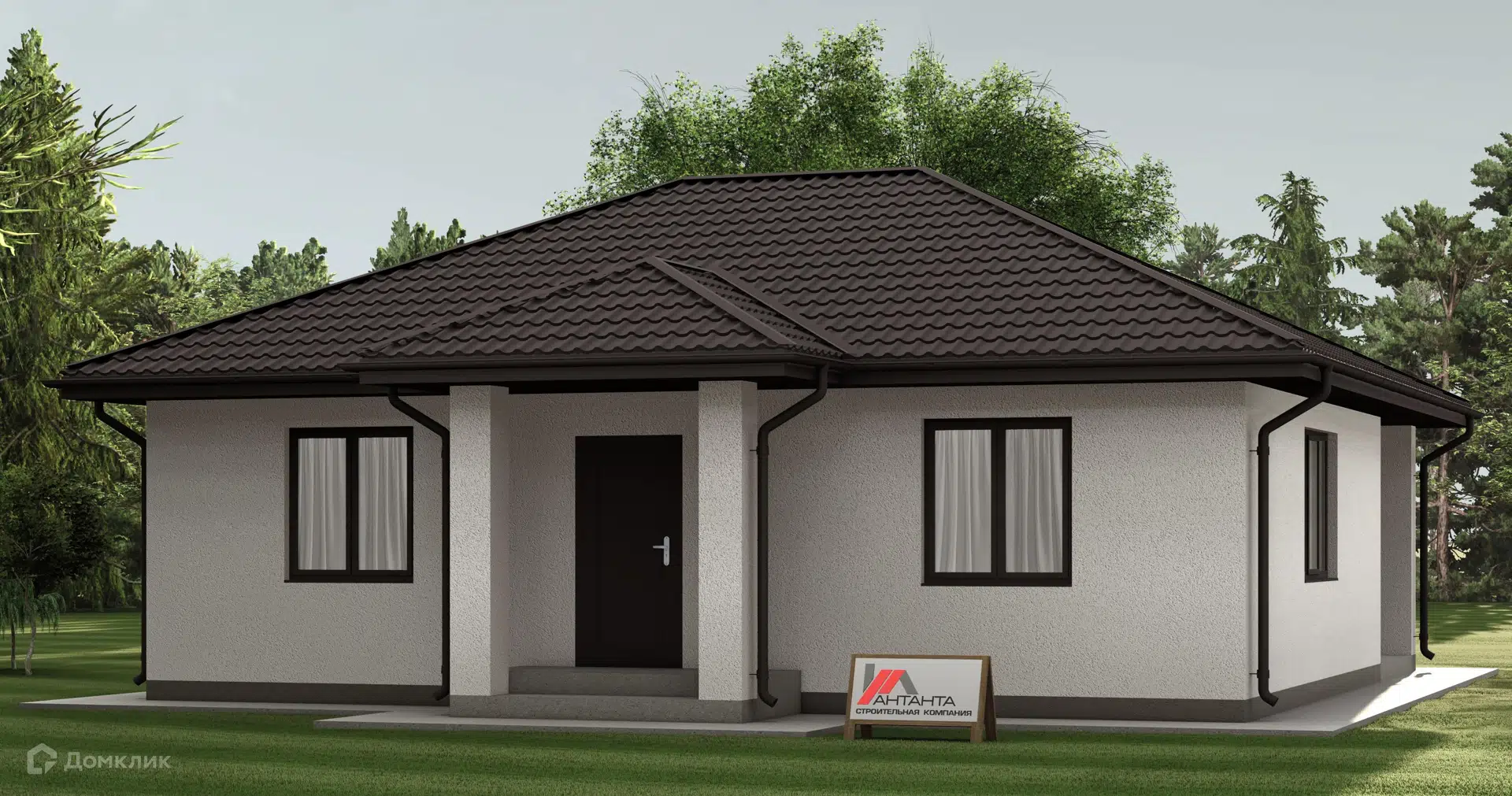 Проект дома «Осло-85гб» компании ООО «СК Антанта 24» из материала Газобетонные блоки площадью 85.3м² под ключ за 6000000₽ в Луганске | 1 этаж, 2 спальни, 1 санузел – Домклик