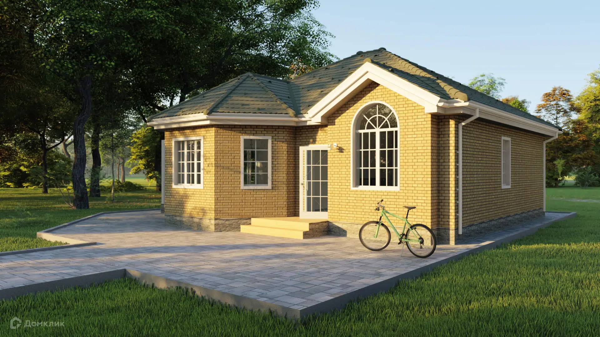 Проект дома «КС-1» компании Красный слон из материала Газобетонные блоки площадью 99м² под ключ за 5380000₽ в Донецке | 1 этаж, 3 спальни, 1 санузел – Домклик