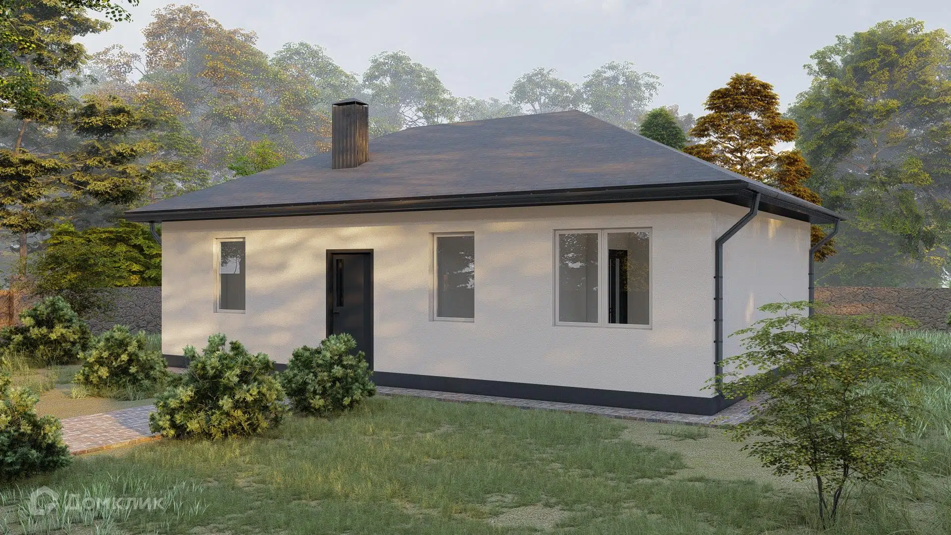 Проект дома «Солнечный» компании Сапфир из материала Газобетонные блоки площадью 74.5м² под ключ за 5525000₽ в Донецке | 1 этаж, 3 спальни, 1 санузел – Домклик