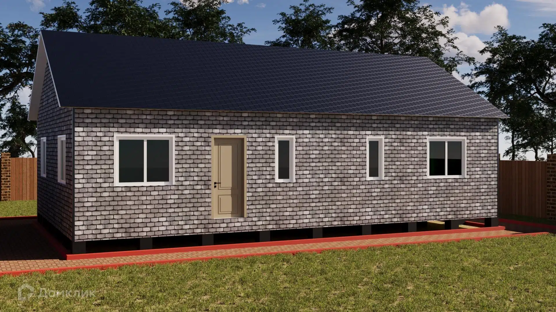Проект дома «Приволжье Одноэтажный» компании ССК-ДОМ из материала Каркасный дом площадью 91.3м² под ключ за 5512000₽ в Луганске | 1 этаж, 3 спальни, 1 санузел – Домклик