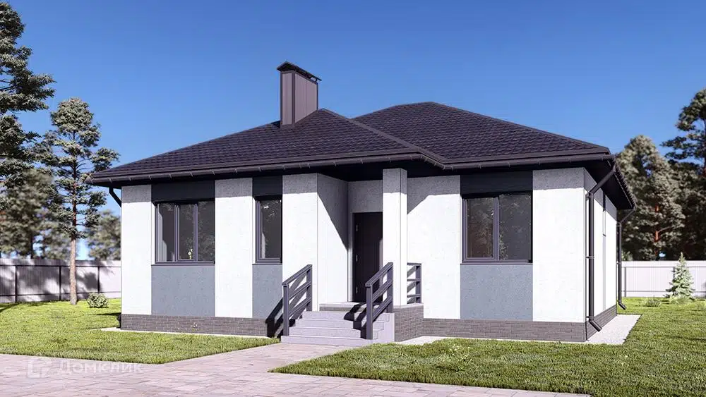 Проект дома «NHD-167» компании NEW HOUSE DEVELOPMENT из материала Газобетонные блоки площадью 87.86м² под ключ за 7456516₽ в Донецке | 1 этаж, 2 спальни, 1 санузел – Домклик