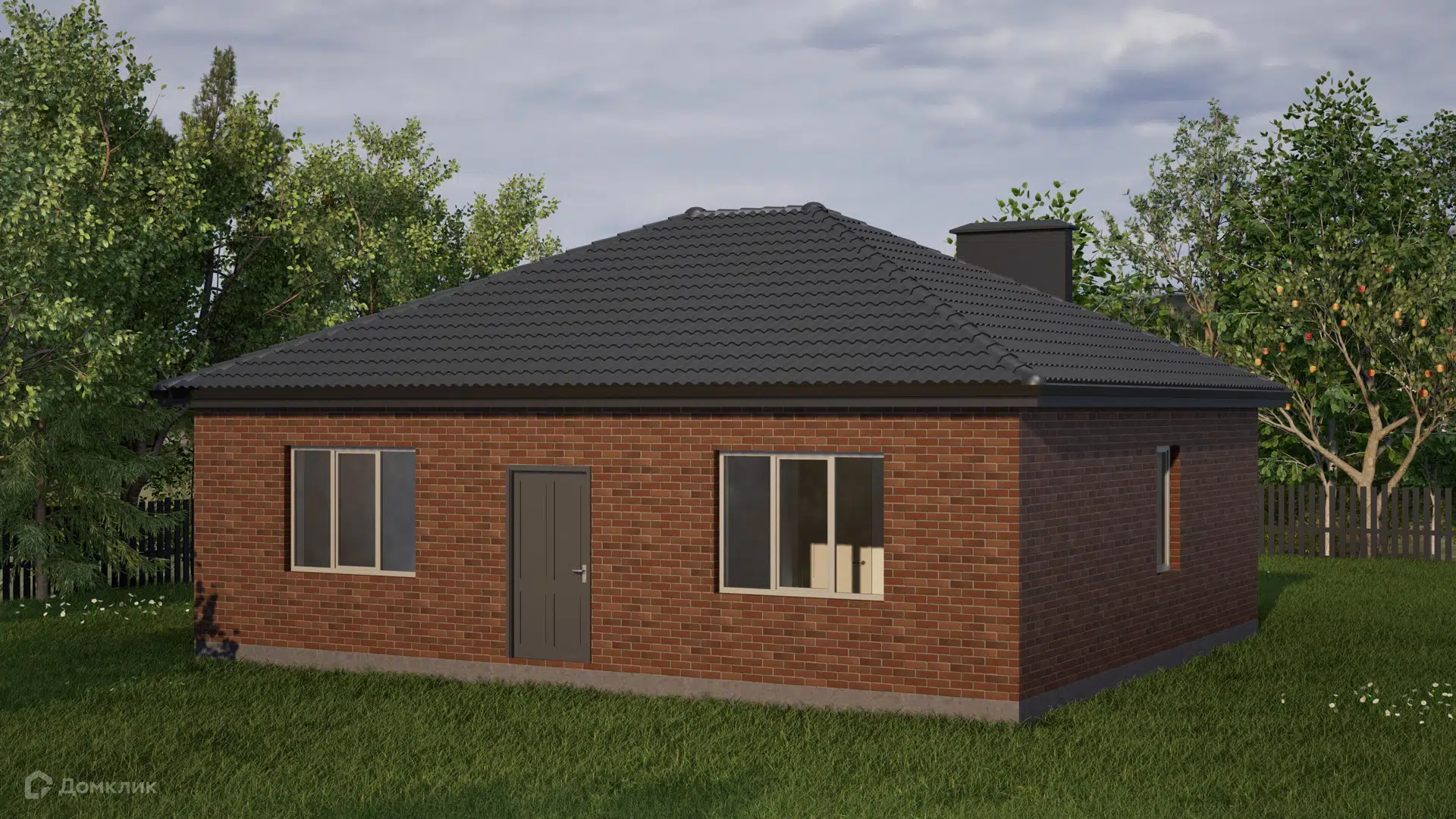 Проект дома «Проект - 57538» компании ИП Петрова В.В. из материала Кирпич площадью 79м² под ключ за 4480000₽ в Донецке | 1 этаж, 3 спальни, 2 санузла – Домклик