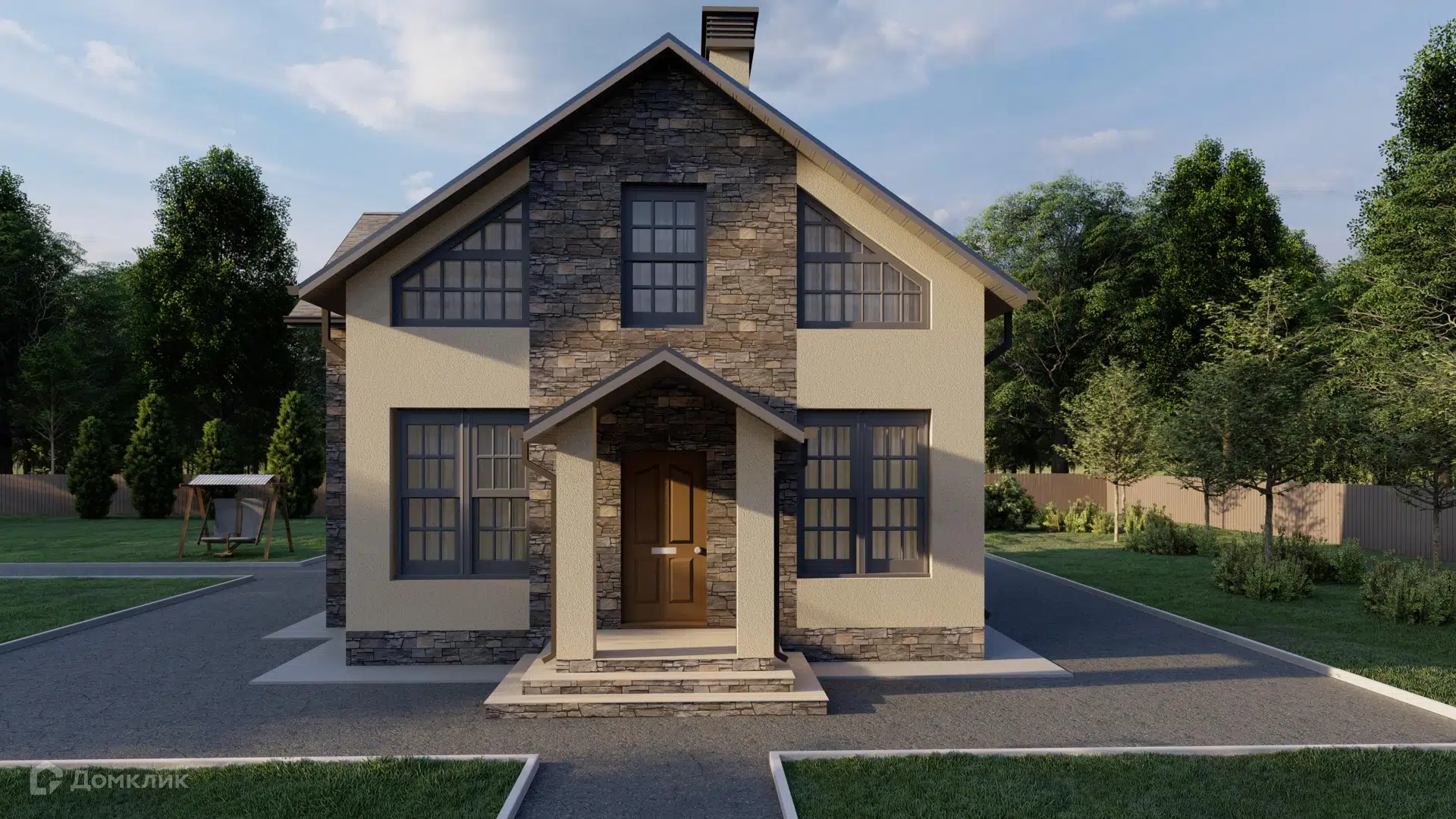 Проект дома «БРАИТ-89» компании ООО СК «БРАИТ ГРУПП» из материала Кирпич площадью 135м² под ключ за 6900000₽ в Донецке | 2 этажа, 5 спален, 3 санузла – Домклик