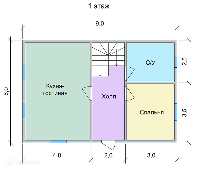 Планировка 1 этажа