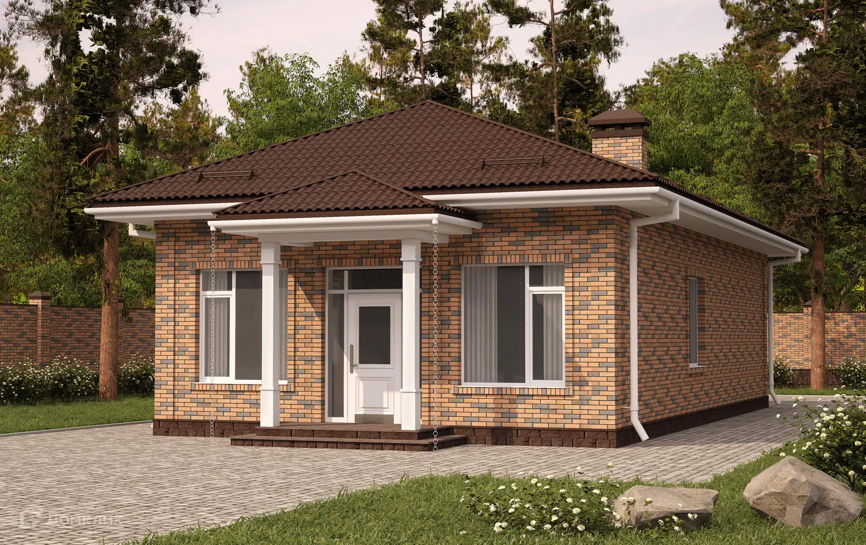 Проект дома «О-3» компании ИП Кузнецов Иван Иванович из материала Керамические блоки площадью 108м² под ключ за 5184000₽ в Донецке | 1 этаж, 3 спальни, 1 санузел – Домклик