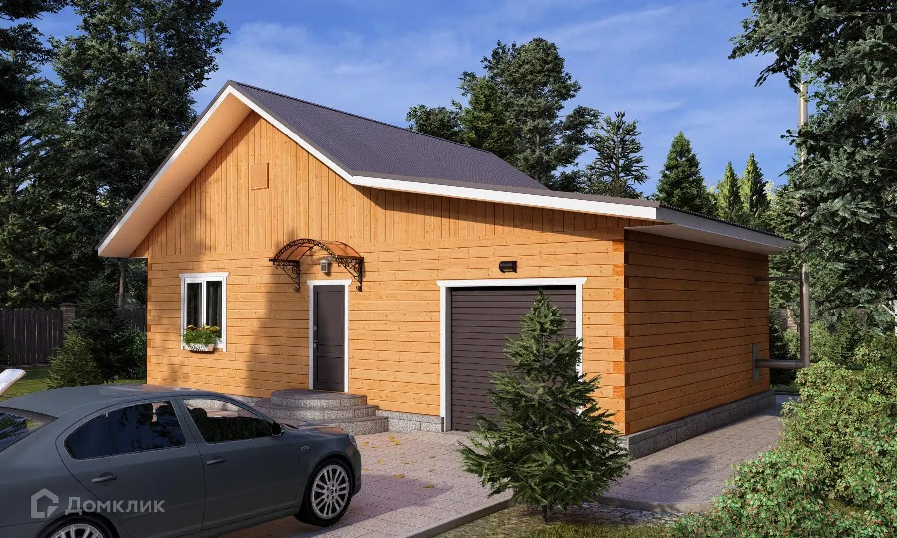 Проект дома «БП-64-6» компании СПК «ЭталонСтрой» из материала Брус естественной влажности площадью 86м² под ключ за 3250000₽ в Луганске | 1 этаж, 1 спальня, 1 санузел – Домклик