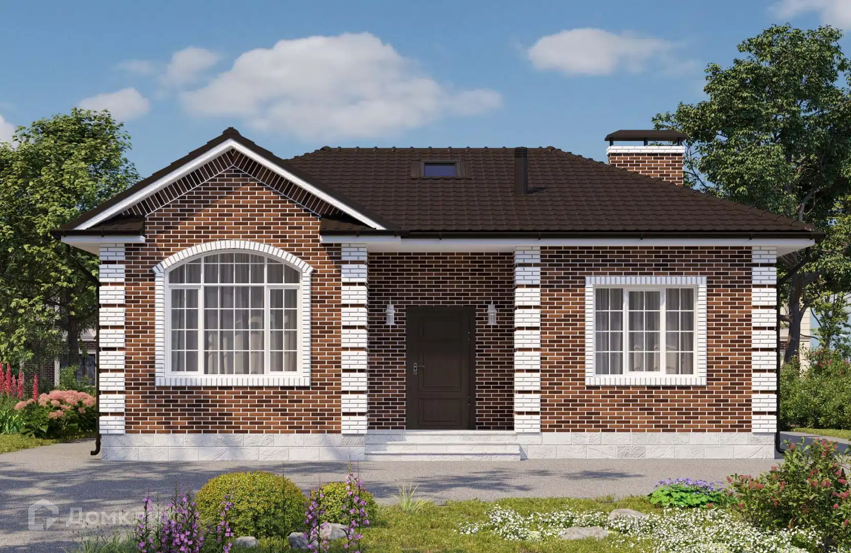 Проект дома «Проект №156-1» компании Новация из материала Керамические блоки площадью 103м² под ключ за 6600000₽ в Донецке | 1 этаж, 3 спальни, 1 санузел – Домклик