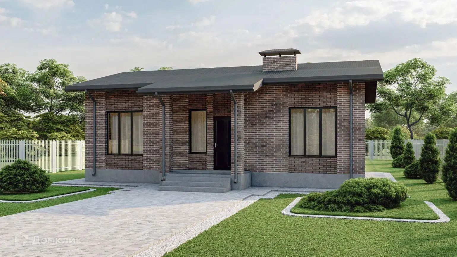 Проект дома «Широкий2» компании CвойДом-КРД.РФ из материала Газобетонные блоки площадью 80.5м² под ключ за 4990000₽ в Луганске | 1 этаж, 3 спальни, 1 санузел – Домклик