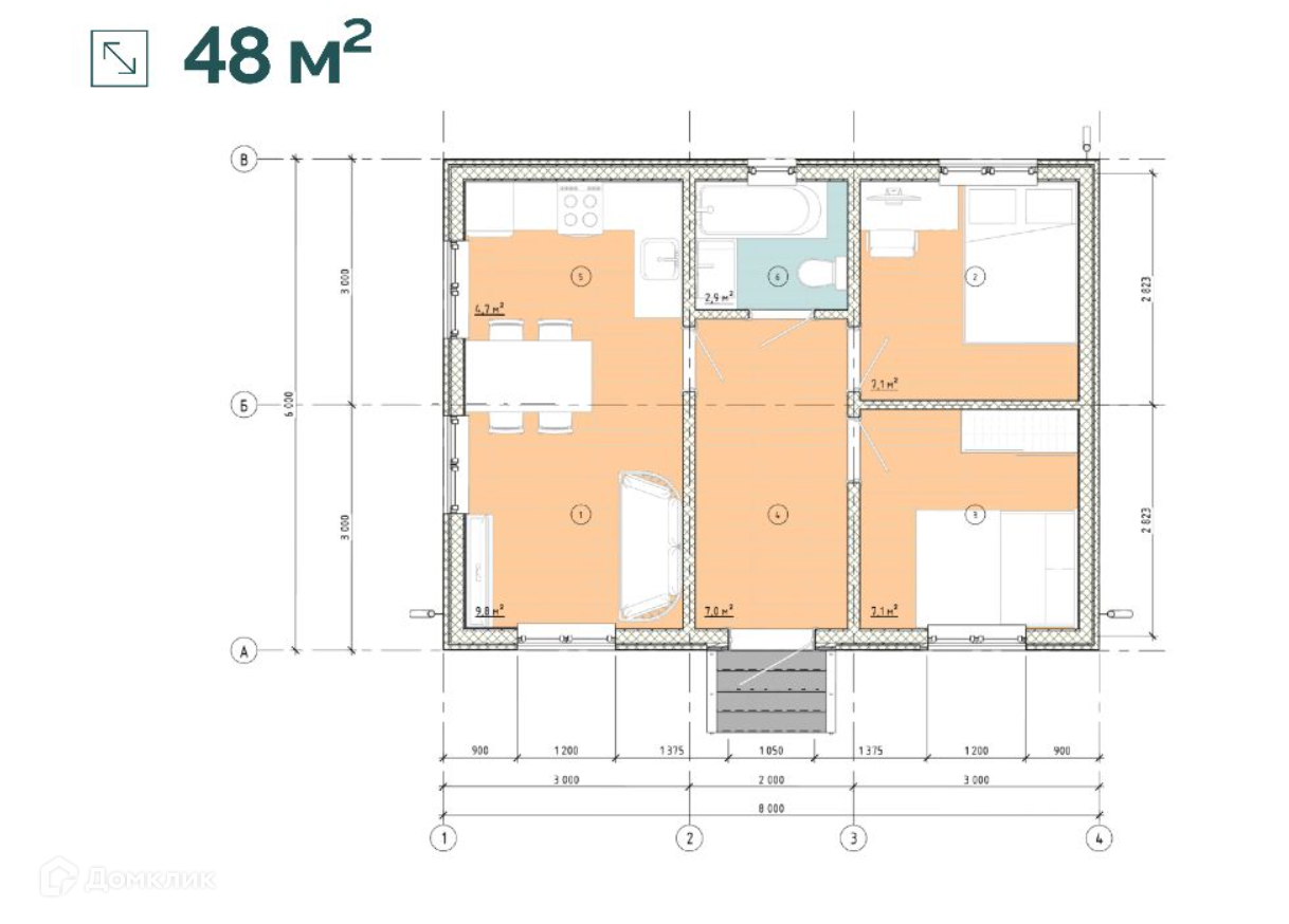 Планировка 1 этажа