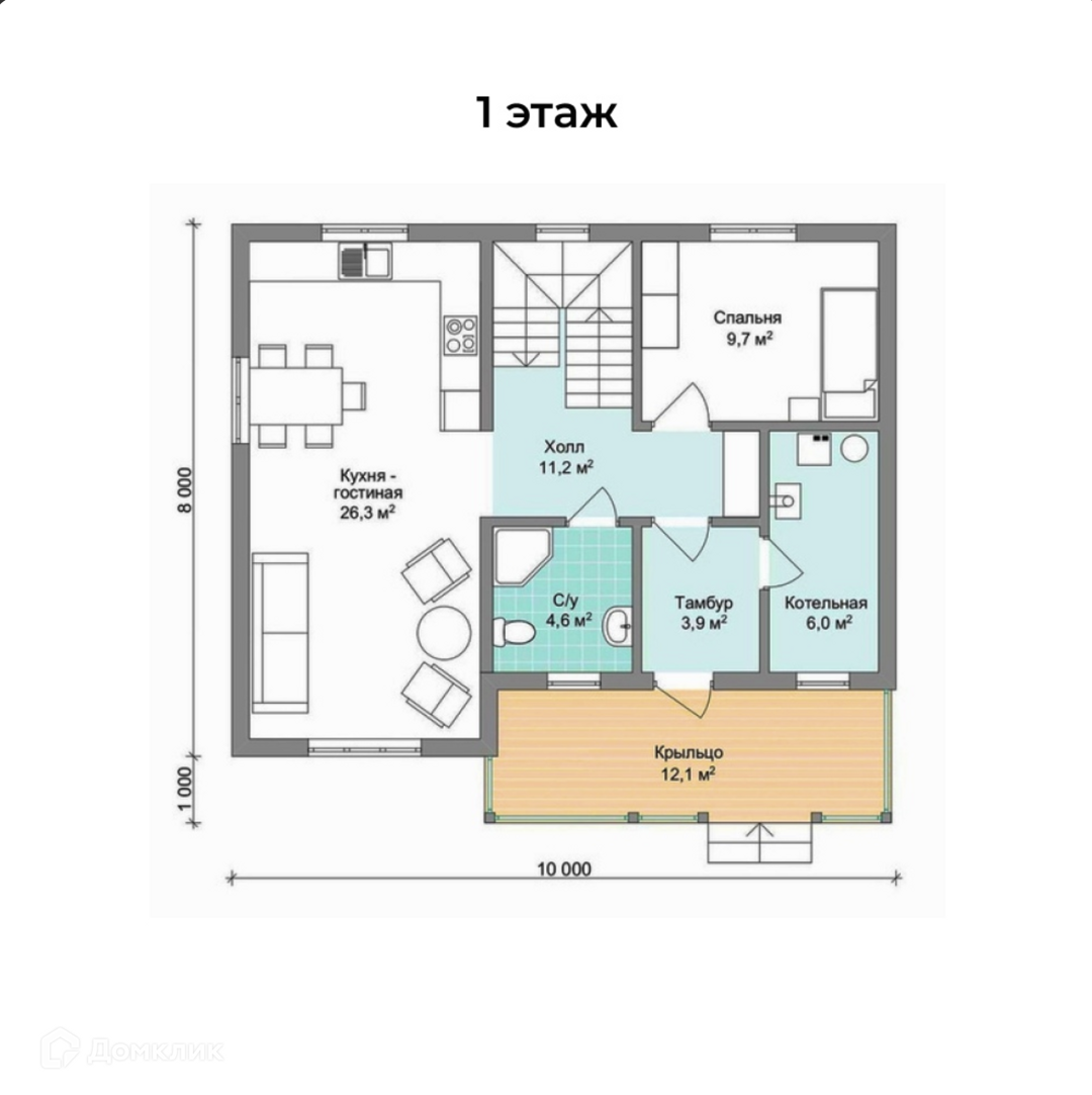 Планировка 1 этажа