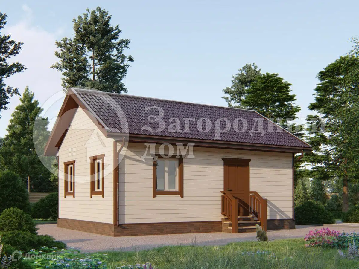 Проект дома «ДК-5» компании ООО «Загородный дом» из материала Каркасный дом площадью 42.3м² под ключ за 1948000₽ в Донецке | 1 этаж, 2 спальни, 1 санузел – Домклик