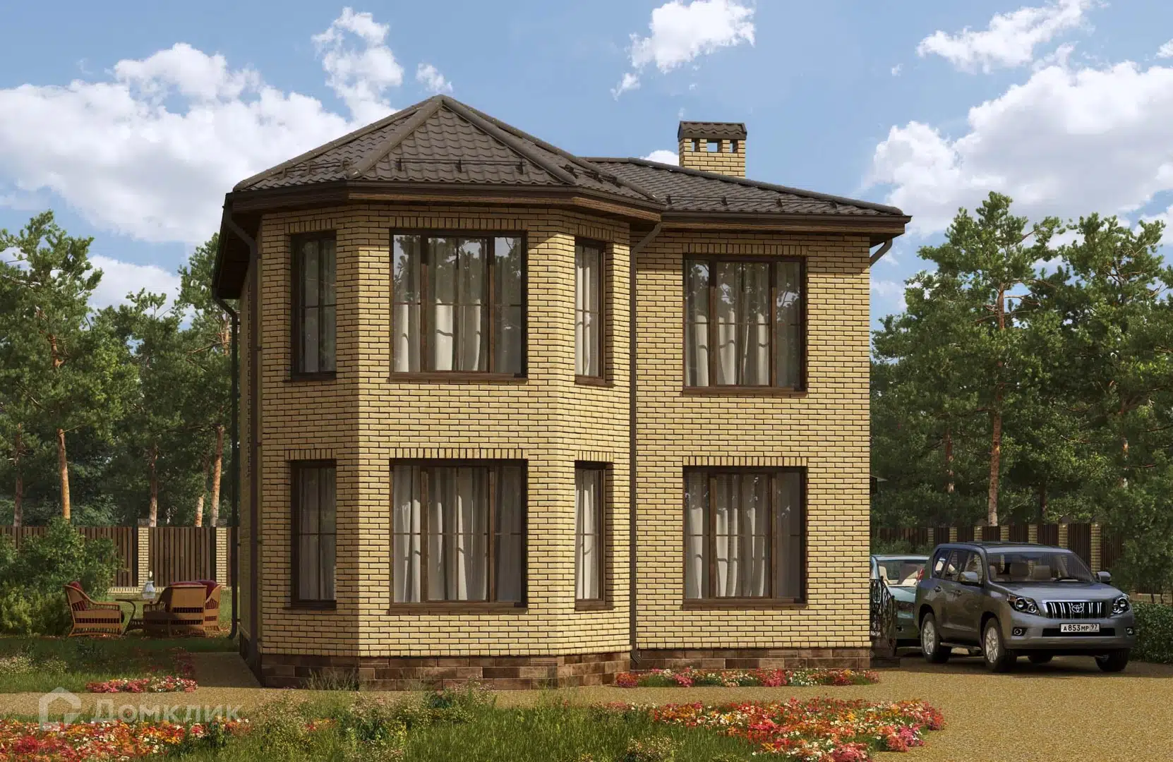 Проект дома «Проект №37» компании ООО«НОВАСТРОЙ» из материала Кирпич площадью 136м² под ключ за 5900000₽ в Донецке | 2 этажа, 5 спален, 2 санузла – Домклик