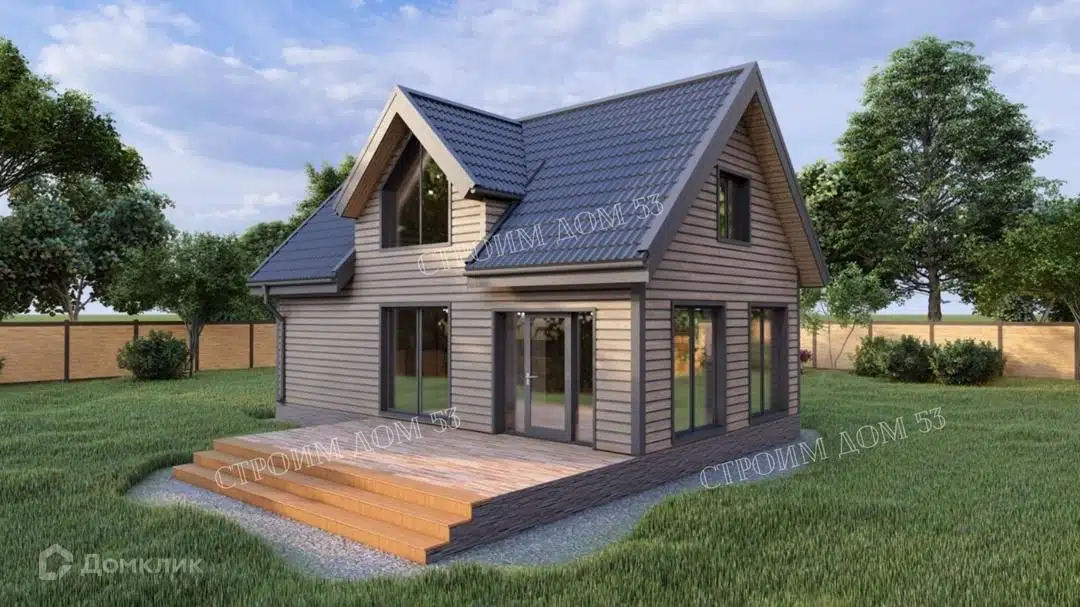 Проект дома «Двухэтажный каркасный дом 10х6м КД-16» компании СК Строим Дом 53 из материала Каркасный дом площадью 126.8м² под ключ за 3965000₽ в Донецке | 2 этажа, 3 спальни, 1 санузел – Домклик