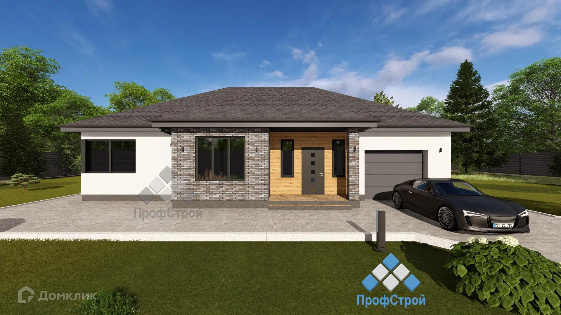 Проект дома «Двойная звезда» компании ПрофСтрой из материала Газобетонные блоки площадью 162.32м² под ключ за 8970000₽ в Донецке | 1 этаж, 3 спальни, 2 санузла – Домклик