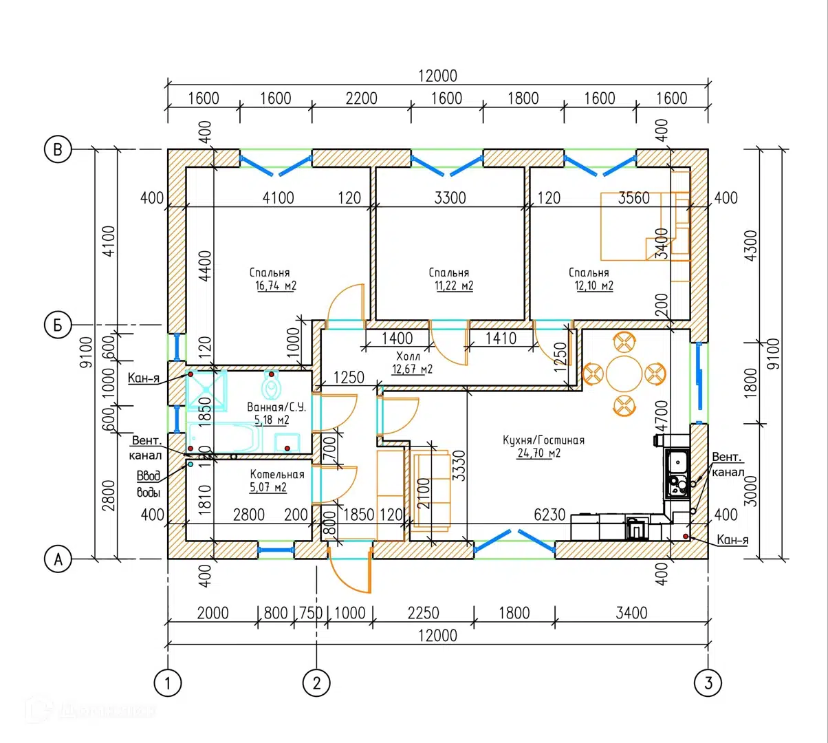 Планировка 1 этажа