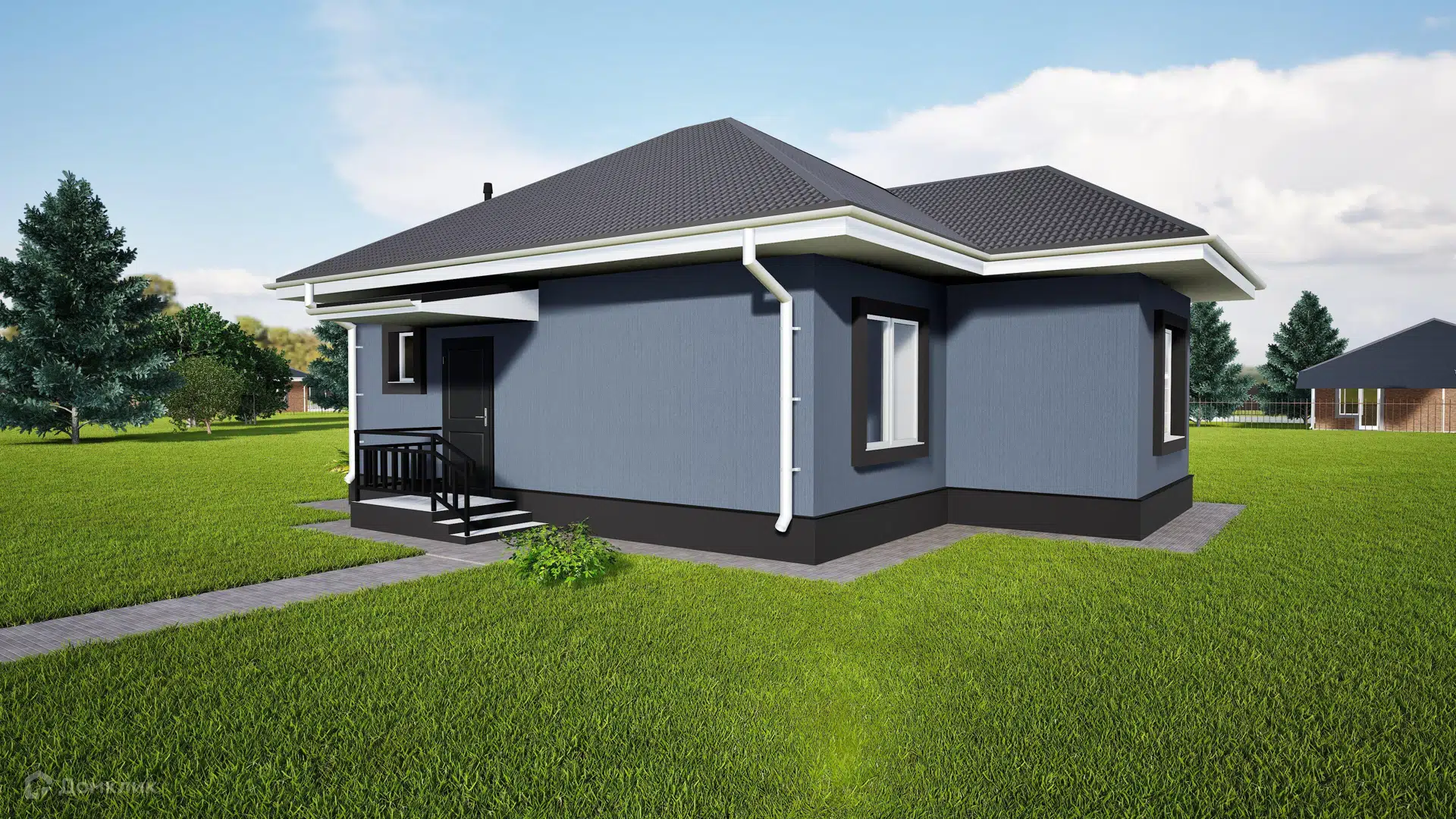 Проект дома «Оптимус 300» компании «Наша Маша»(ИП Каткова А.В.) из материала Газобетонные блоки площадью 51.25м² под ключ за 3330000₽ в Донецке | 1 этаж, 2 спальни, 1 санузел – Домклик