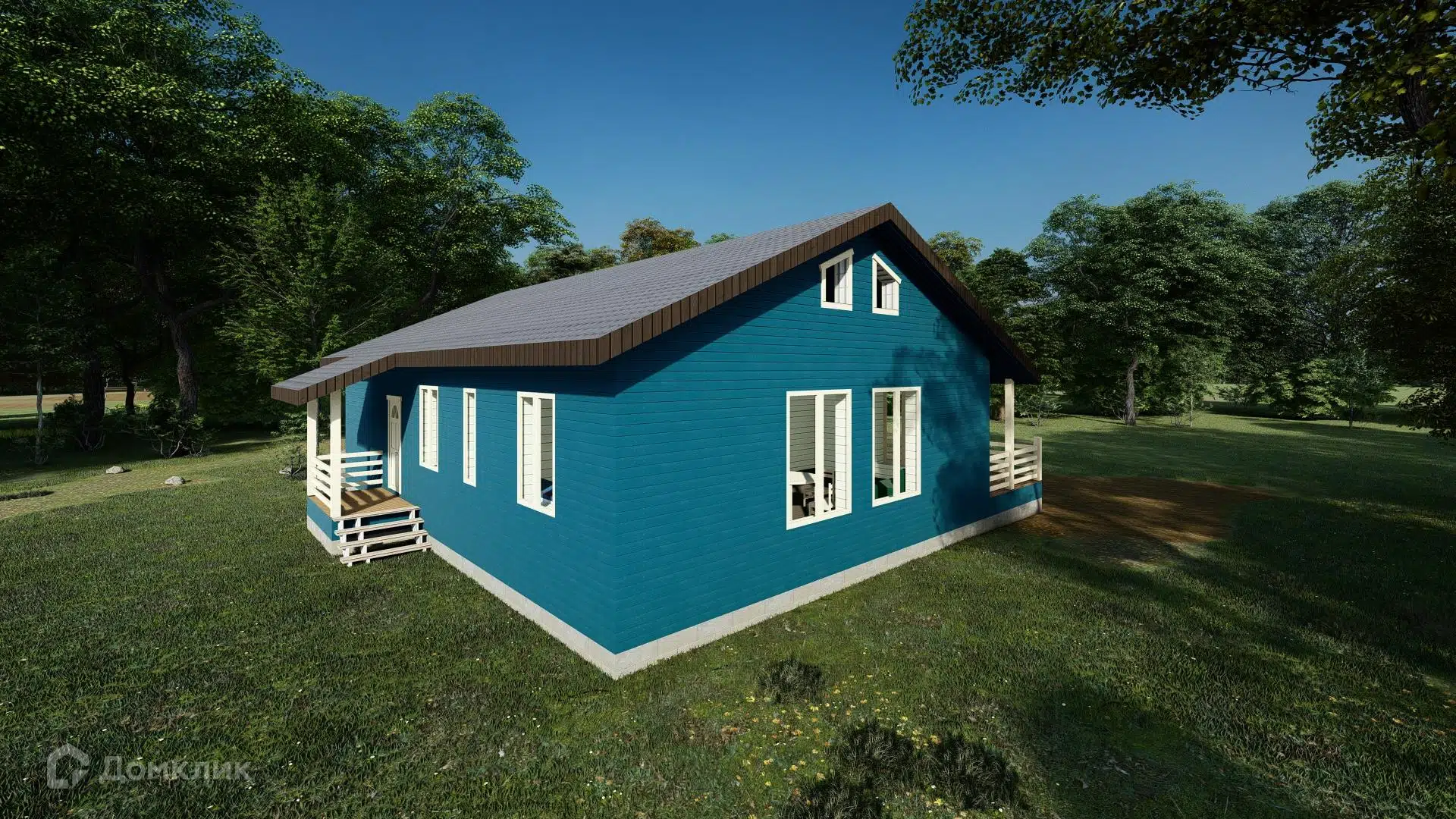 Проект дома «Е-24-159» компании СК «Архстройдом» из материала Каркасный дом площадью 140м² под ключ за 4500000₽ в Донецке | 1 этаж, 3 спальни, 1 санузел – Домклик