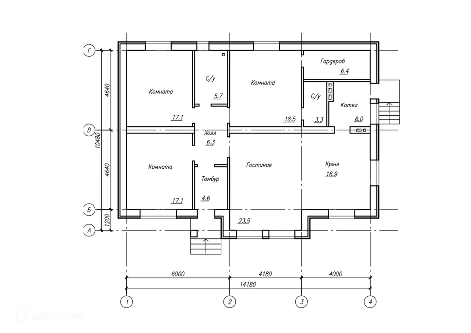 Планировка 1 этажа