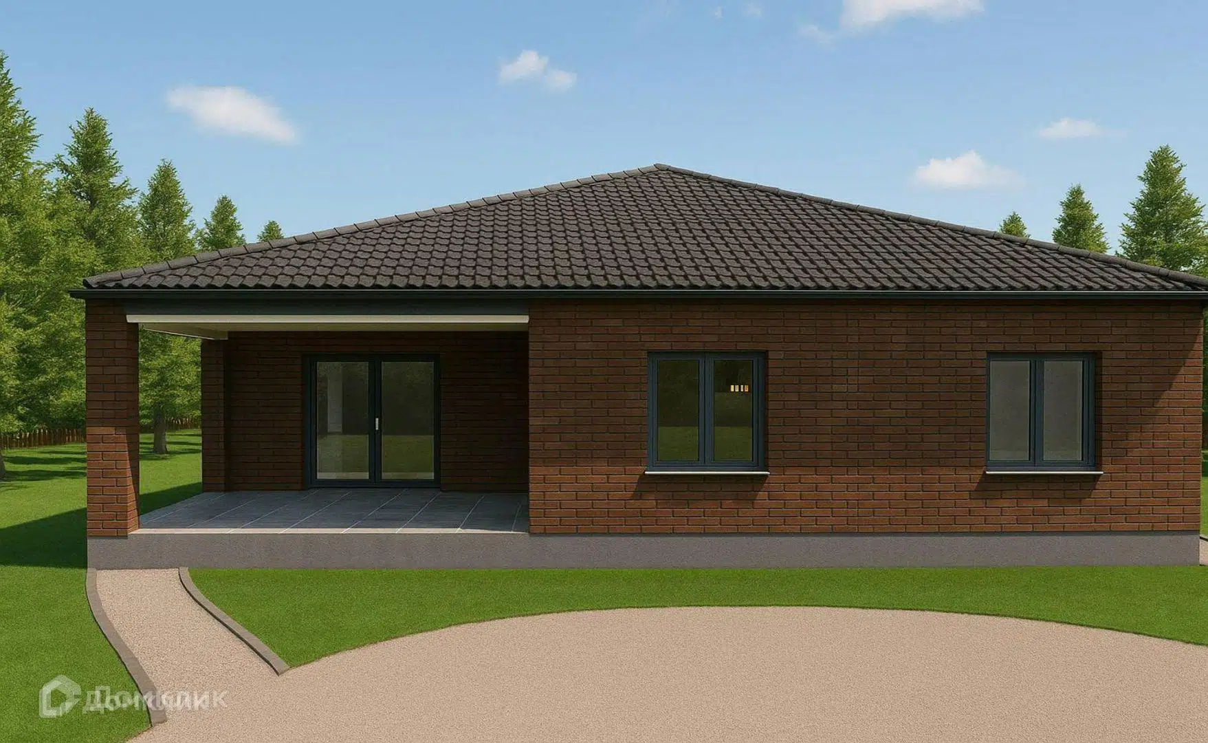 Проект дома «Флора» компании ИП Друшлякова Наталья Павловна из материала Газобетонные блоки площадью 112.5м² под ключ за 10613777₽ в Донецке | 1 этаж, 3 спальни, 2 санузла – Домклик