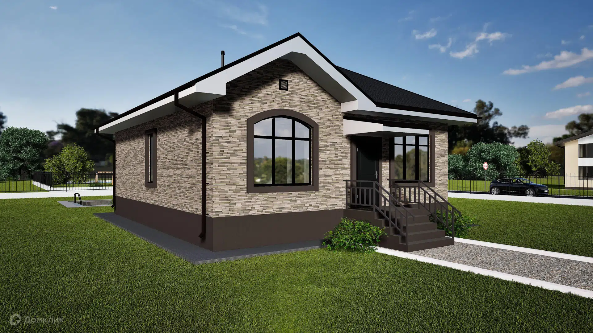 Проект дома «Оазис» компании «Наша Маша»(ИП Каткова А.В.) из материала Газобетонные блоки площадью 98.47м² под ключ за 6000000₽ в Донецке | 1 этаж, 3 спальни, 1 санузел – Домклик