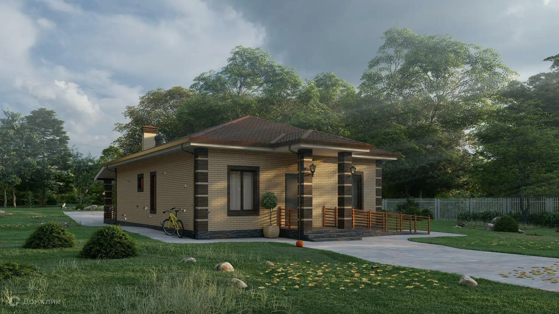 Проект дома «Гармония» компании ИП Ветринская Елена Александровна из материала Газобетонные блоки площадью 134.1м² под ключ за 5710198₽ в Донецке | 1 этаж, 4 спальни, 2 санузла – Домклик