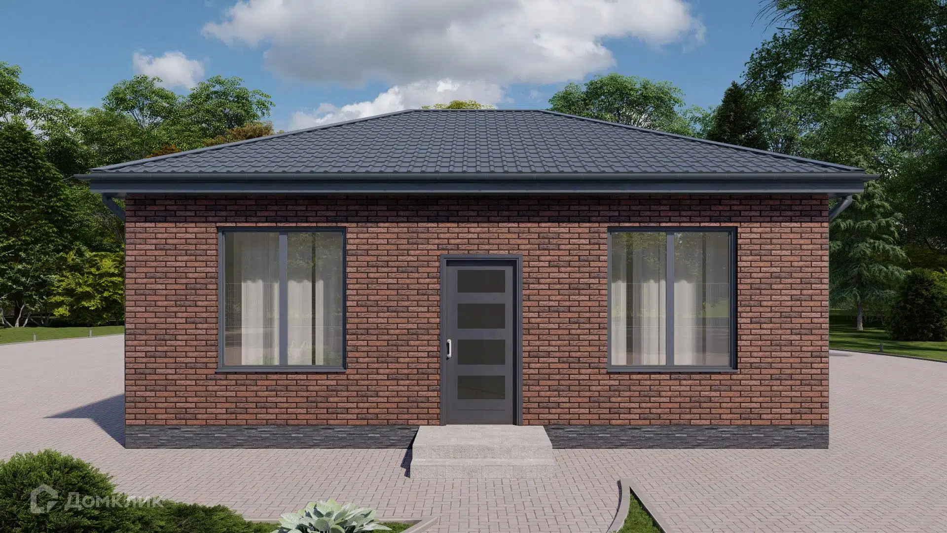 Проект дома «жилой дом70/1» компании ИП Кулиш В. И. из материала Газобетонные блоки площадью 69.2м² под ключ за 5257000₽ в Донецке | 1 этаж, 3 спальни, 1 санузел – Домклик