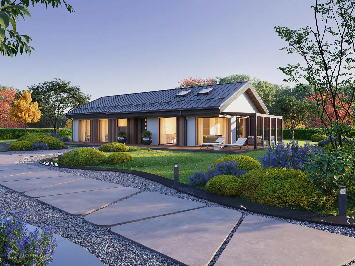 Проект дома «Stone XL - 152» компании GREEN HOUSE | Дома под ключ из материала Газобетонные блоки площадью 152м² под ключ за 9440000₽ в Луганске | 1 этаж, 3 спальни, 2 санузла – Домклик