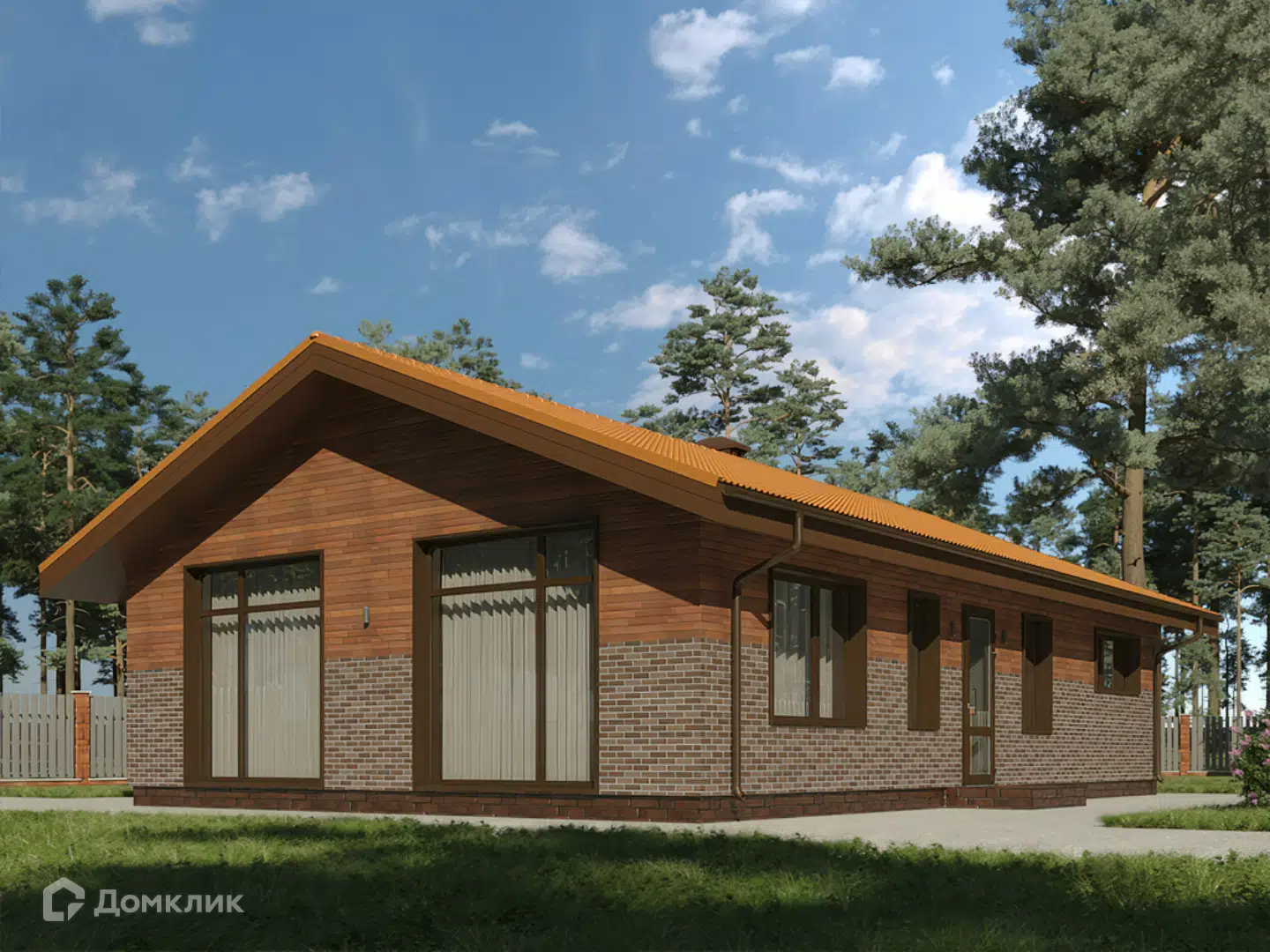 Проект дома «Абботсфорд» компании Вигвам.ру из материала Каркасный дом площадью 100.3м² под ключ за 6618780₽ в Луганске | 1 этаж, 3 спальни, 2 санузла – Домклик