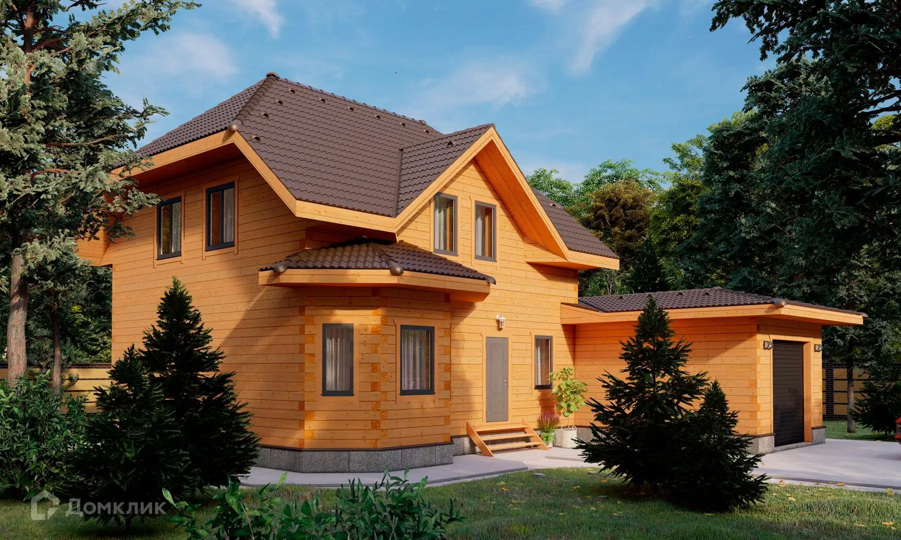 Проект дома «БР-147-52» компании СПК «ЭталонСтрой» из материала Брус естественной влажности площадью 173м² под ключ за 5500000₽ в Луганске | 2 этажа, 4 спальни, 2 санузла – Домклик