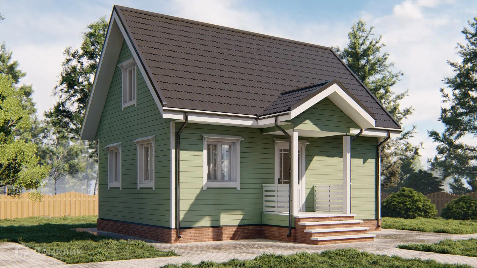 Проект дома «Дом из бруса Б-34» компании СК «Домовёнок» из материала Профилированный брус площадью 75м² под ключ за 3280000₽ в Луганске | 2 этажа, 2 спальни, 2 санузла – Домклик