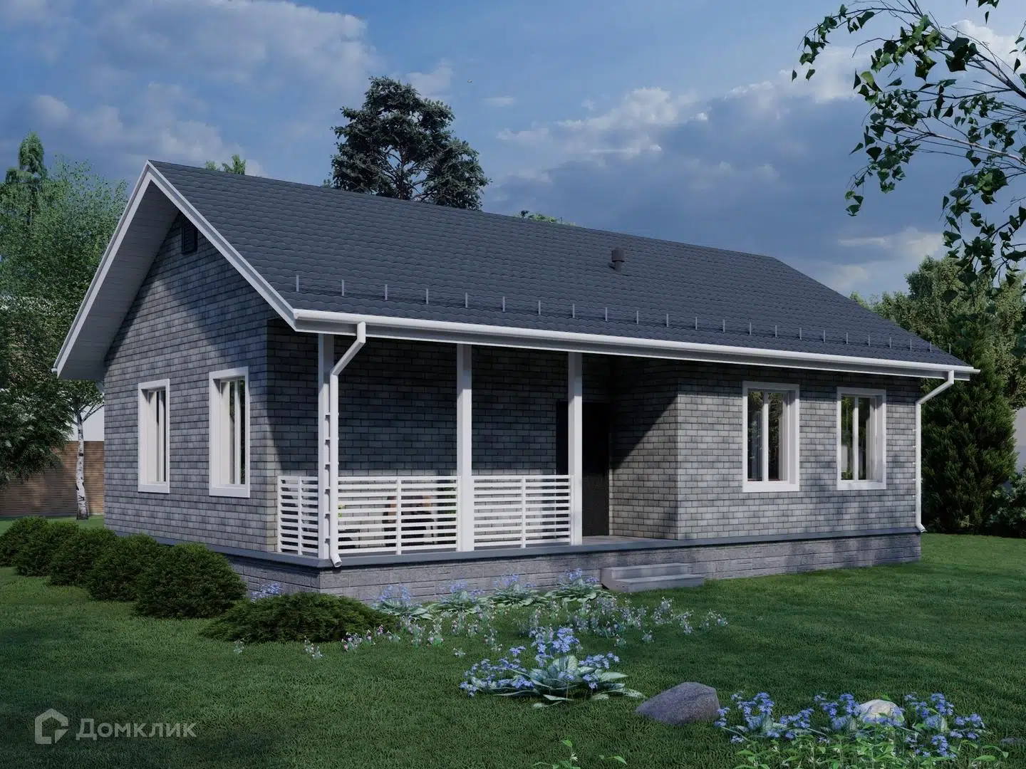 Проект дома «КД-84» компании СК «Честный Дом» из материала Каркасный дом площадью 81.4м² под ключ за 5400000₽ в Донецке | 1 этаж, 3 спальни, 1 санузел – Домклик