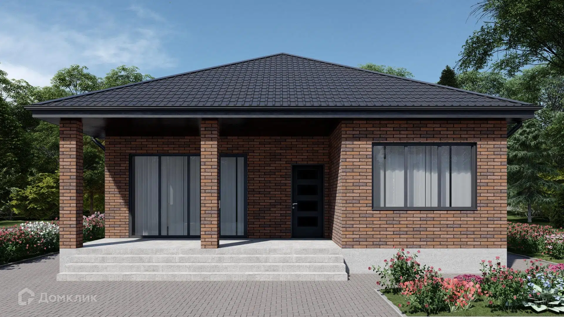 Проект дома «КД-131» компании ИП Забайкин Виталий Юрьевич из материала Газосиликатные блоки площадью 103.42м² под ключ за 6785000₽ в Донецке | 1 этаж, 3 спальни, 1 санузел – Домклик