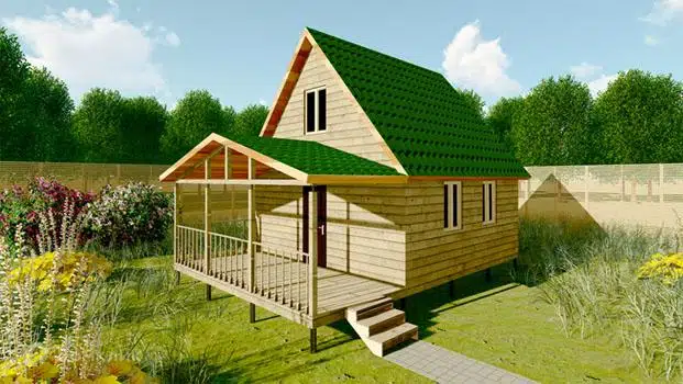 Проект дома «Проект №31» компании Земле-Строй из материала Брус естественной влажности площадью 51м² под ключ за 1715000₽ в Луганске | 2 этажа, 3 спальни, 1 санузел – Домклик