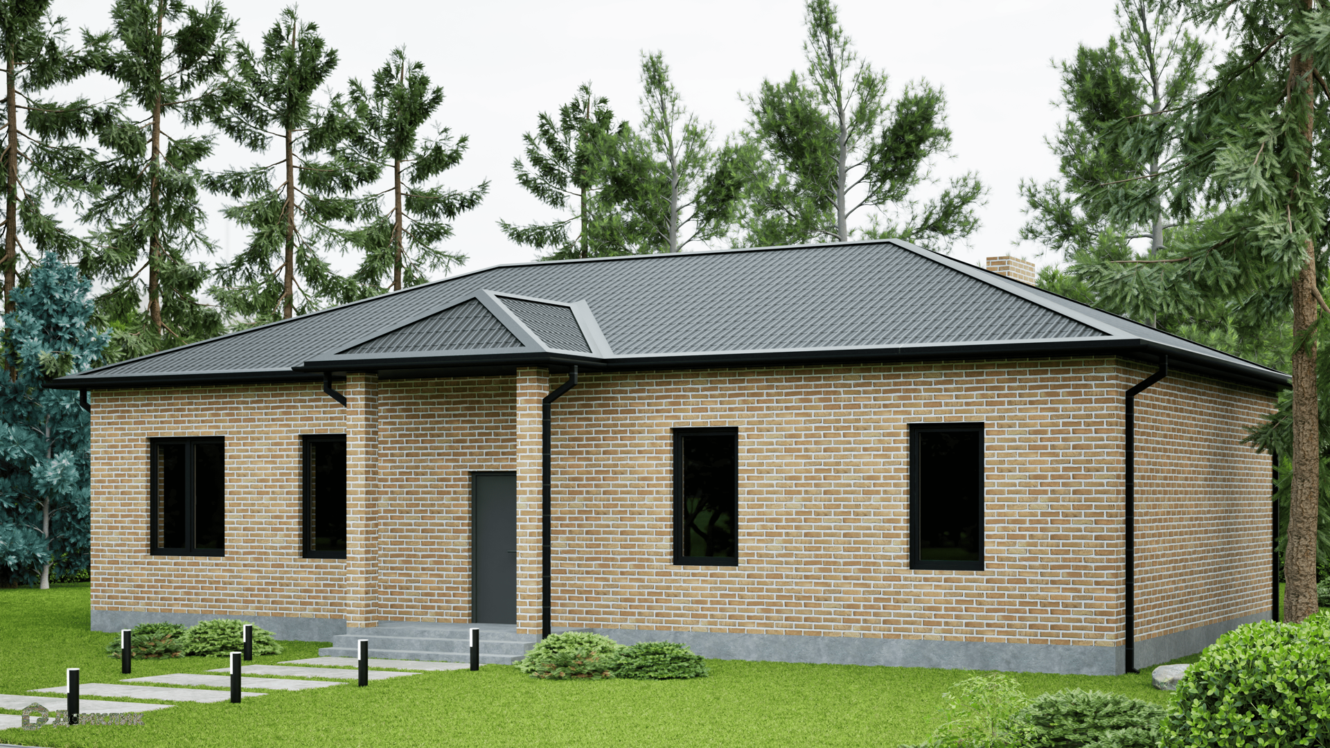 Проект дома «Славино 1» компании СК НА ВЕКА из материала Газобетонные блоки площадью 119.27м² под ключ за 6440000₽ в Донецке | 1 этаж, 3 спальни, 3 санузла – Домклик