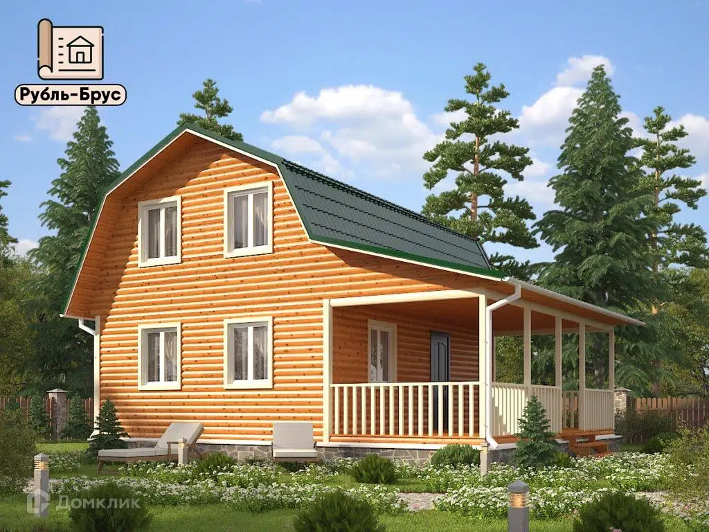Проект дома «Каркасный дом «Аркадий»» компании РубльБрус строительство деревянных домов и бань по России. из материала Каркасный дом площадью 84м² под ключ за 5038750₽ в Донецке | 2 этажа, 2 спальни, 1 санузел – Домклик